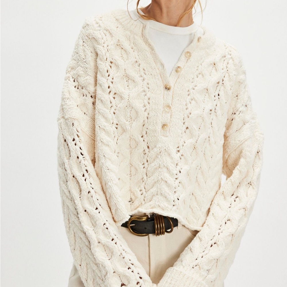 Free People Cable Knit Sweater